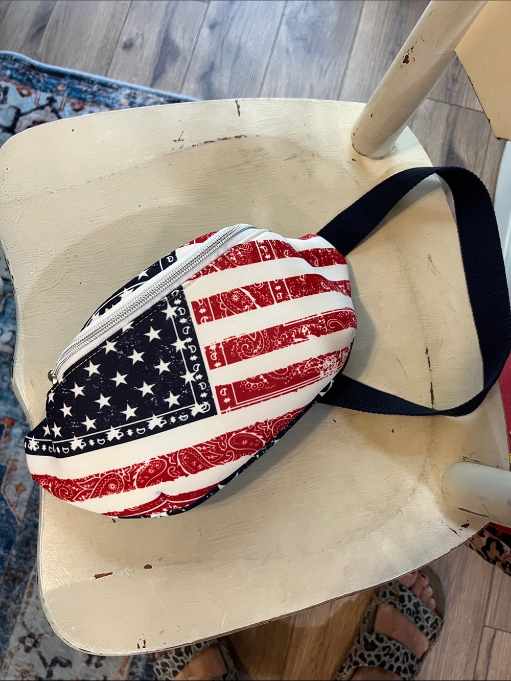 American Flag Bandana Print Waist Bag #1100